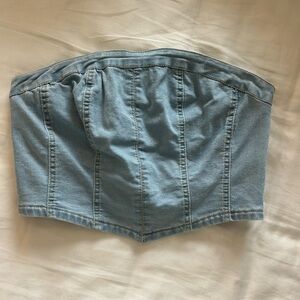 Light Blue Denim Bustier Top